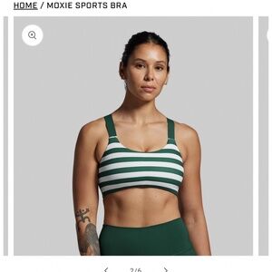 IN SEARCH OF!!! Green striped Moxie sports bra